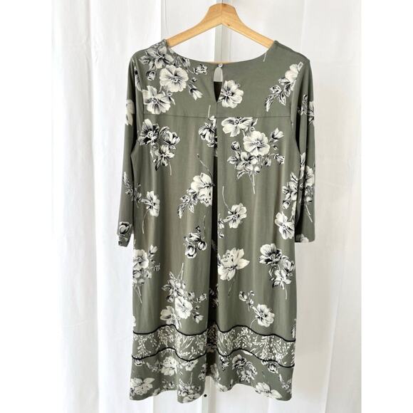 J. Jill Green A-Line Dress with 3/4 Sleeves and Crew Neck - Picture 2 of 6